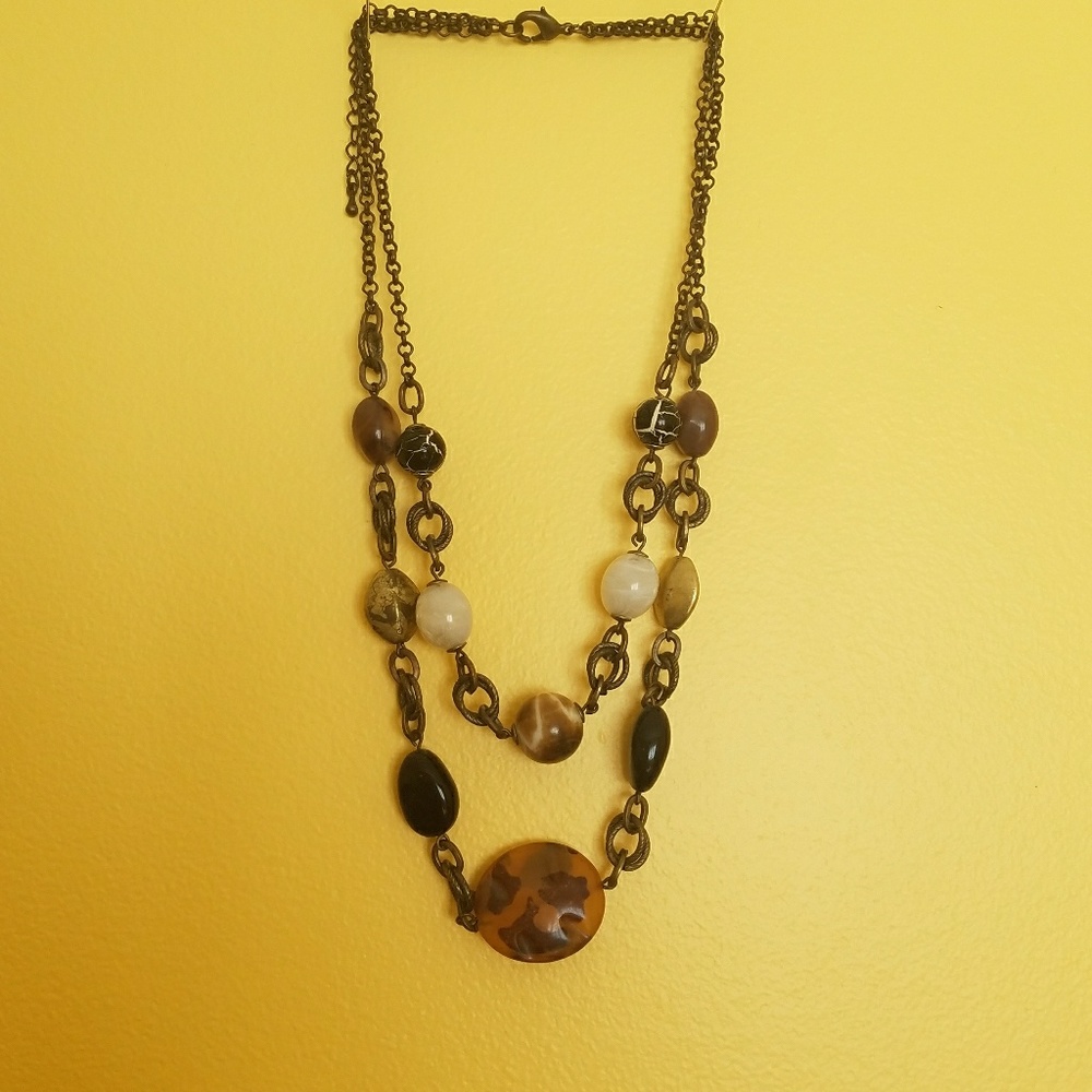 Layered Beaded Statement Necklace